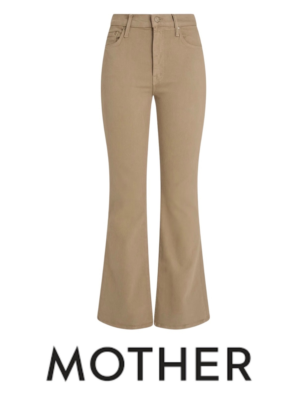 MOTHER The Weekender - Chalk it up, tan - flare jeans, high-rise, Size 27